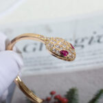 [Eternal Jewelry]SERPENTI BRACELET PINK GOLD DIAMOND DOUBLE SNAKE - Image 4