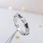 [Eternal Jewelry]SERPENTI RING SILVER  DIAMOND BLACK MOP 3MM