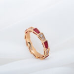 [Eternal Jewelry]SERPENTI RING PINK GOLD CARNELIAN DIAMOND 3MM - Image 2