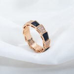 [Eternal Jewelry]SERPENTI RING PINK GOLD BLACK MOP DIAMOND PAVED 4MM - Image 4