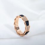 [Eternal Jewelry]SERPENTI RING PINK GOLD BLACK MOP DIAMOND PAVED 4MM
