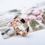 [Eternal Jewelry]SERPENTI RING PINK GOLD BLACK MOP DIAMOND PAVED 4MM - Image 9