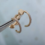 [Eternal Jewelry]JUSTE EARRINGS 12.75MM PINK GOLD DIAMOND