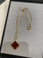 [Eternal Jewelry]CLOVER 25MM NECKLACE GOLD CARNELIAN - Image 5