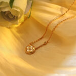 [Eternal Jewelry]SUN PEDANT PINK GOLD 1 DIAMOND NECKLACE - Image 5