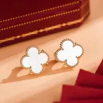[Eternal Jewelry]CLOVER MEDIUM 1 MOTIFS  WHITE MOP STUD EARRINGS - Image 7