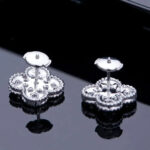 [Eternal Jewelry]CLOVER 1 MOTIFS DIAMOND STUD EARRINGS SILVER - Image 7