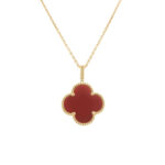 [Eternal Jewelry]CLOVER 25MM NECKLACE GOLD CARNELIAN - Image 2