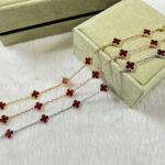 [Eternal Jewelry]CLOVER 6 MOTIF RED AGATE BRACELET - Image 2