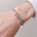 [Eternal Jewelry]FORC LARGE HORSESHOE  COLORED DIAMOND BRACELET SILVER - Image 19