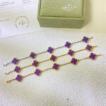 [Eternal Jewelry]CLOVER  5 MOTIFS  PURPLE VIOLET BRACELET - Image 5