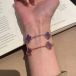 [Eternal Jewelry]CLOVER  5 MOTIFS  PURPLE VIOLET BRACELET - Image 6