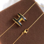 [Eternal Jewelry]HM CLIC BLACK ENAMEL GOLD NECKLACE - Image 4