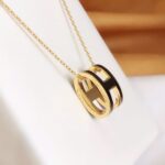 [Eternal Jewelry]HM CLIC BLACK ENAMEL GOLD NECKLACE - Image 2