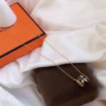 [Eternal Jewelry]HM CLIC BLACK ENAMEL GOLD NECKLACE - Image 7