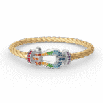 [Eternal Jewelry]FORC LARGE HORSESHOE  COLORED DIAMOND BRACELET SILVER - Image 4