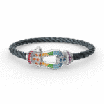[Eternal Jewelry]FORC LARGE HORSESHOE  COLORED DIAMOND BRACELET SILVER - Image 5