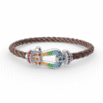 [Eternal Jewelry]FORC LARGE HORSESHOE  COLORED DIAMOND BRACELET SILVER - Image 6