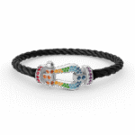 [Eternal Jewelry]FORC LARGE HORSESHOE  COLORED DIAMOND BRACELET SILVER - Image 11
