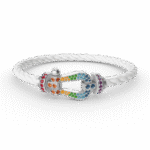 [Eternal Jewelry]FORC LARGE HORSESHOE  COLORED DIAMOND BRACELET SILVER - Image 14