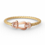 [Eternal Jewelry]FORCE LARGE HORSESHOE HALF DIAMOND BRACELET ROSE GOLD - Image 4