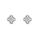 [Eternal Jewelry]CLOVER 1 MOTIFS DIAMOND STUD EARRINGS SILVER - Image 2