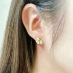[Eternal Jewelry]FRIVOLE  FLOWER MALACHITE EARRINGS - Image 2