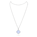[Eternal Jewelry]CLOVER SILVER CHALCEDONY BIG CLOVER NECKLACE