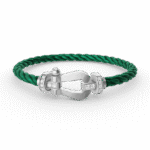 [Eternal Jewelry]FORCE LARGE HORSESHOE HALF DIAMOND BRACELET SILVER - Image 14