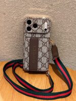LuxuryGG 2-in-1 Monogram Phone Case with Crossbody Lanyard & Card Slot