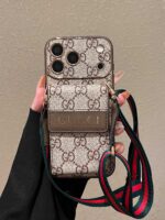 Luxury 2-in-1 Monogram Phone Case with Crossbody Lanyard & Card Slot - Image 2