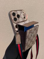 Luxury 2-in-1 Monogram Phone Case with Crossbody Lanyard & Card Slot - Image 3