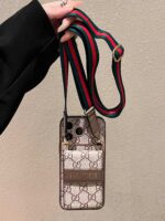 Luxury 2-in-1 Monogram Phone Case with Crossbody Lanyard & Card Slot - Image 4