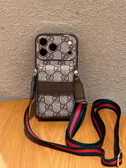 Luxury 2-in-1 Monogram Phone Case with Crossbody Lanyard & Card Slot