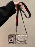 GG Luxury Designer-Inspired 3-in-1 Phone Wallet Case with Shoulder Lanyard - Image 3