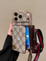 GG Luxury Designer-Inspired 3-in-1 Phone Wallet Case with Shoulder Lanyard - Image 4
