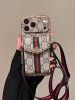 GG Luxury Designer-Inspired 3-in-1 Phone Wallet Purse with Shoulder Strap - Image 2