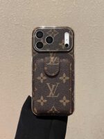 LV Style Monogram Crossbody Phone Case with Flip Card Holder & Adjustable Strap - Image 7