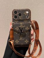 LV Classic Monogram Full Coverage Case - Top & Bottom Card Slots + Lanyard - Image 2