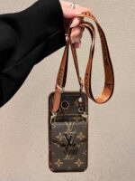 LV Classic Monogram Full Coverage Case - Top & Bottom Card Slots + Lanyard - Image 4