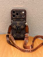 LV Classic Monogram Full Coverage Case - Top & Bottom Card Slots + Lanyard
