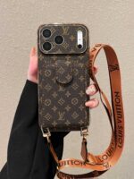 LV Classic Monogram Full Coverage Case - Top & Bottom Card Slots + Lanyard - Image 2