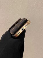 LV-Inspired Monogram Crossbody Card Holder Phone Case with Strap - Image 8