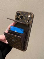 LV Luxury Monogram Wallet Phone Case with Adjustable Crossbody Lanyard - Image 5