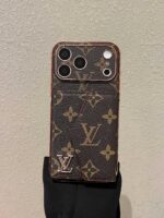 LV Luxury Monogram Wallet Phone Case with Shoulder Strap - Image 8