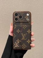 LV Luxury Monogram Wallet Phone Case with Shoulder Strap - Image 6